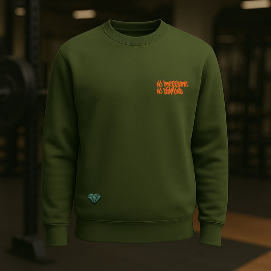 Core Mentality Sweatshirt Tactical Khaki - Flame Orange
